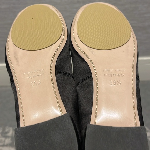 Miu Miu black satin flats, size 6.5 - Picture 7 of 9